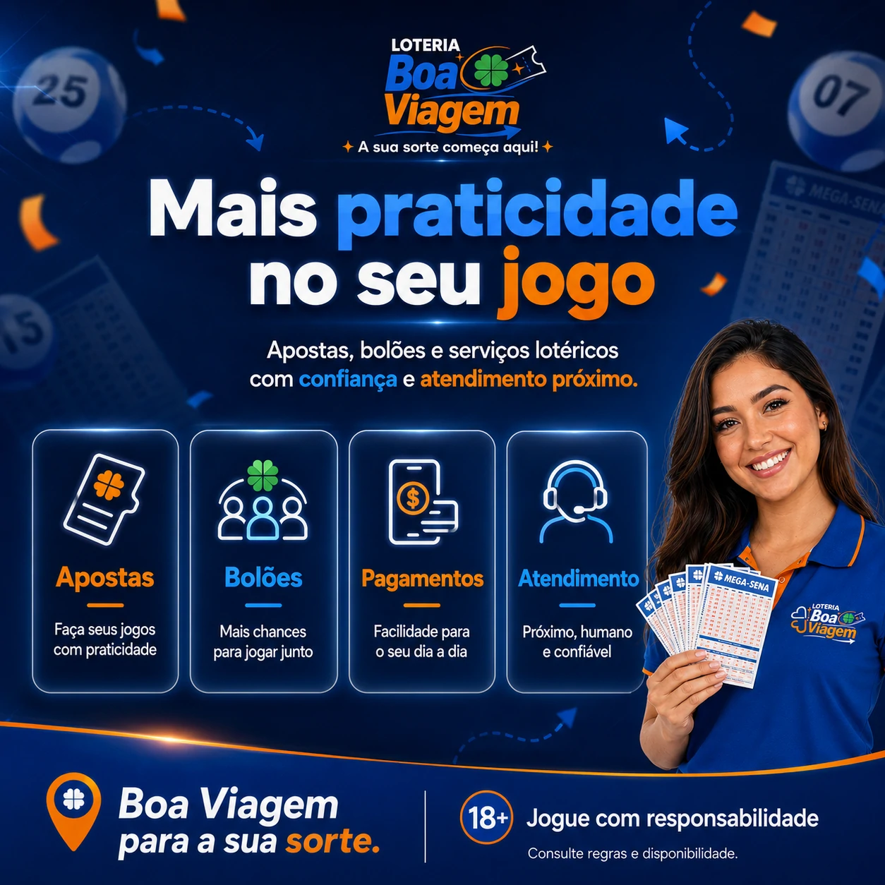 Mais praticidade no seu jogo com a Loteria Boa Viagem